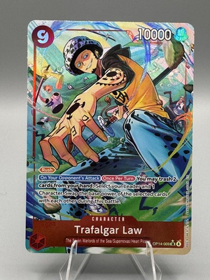 #ad Trafalgar Law OP14 009 Alternate Art OP14 009 The Azure Sea#x27;s Seven Foil $65.00