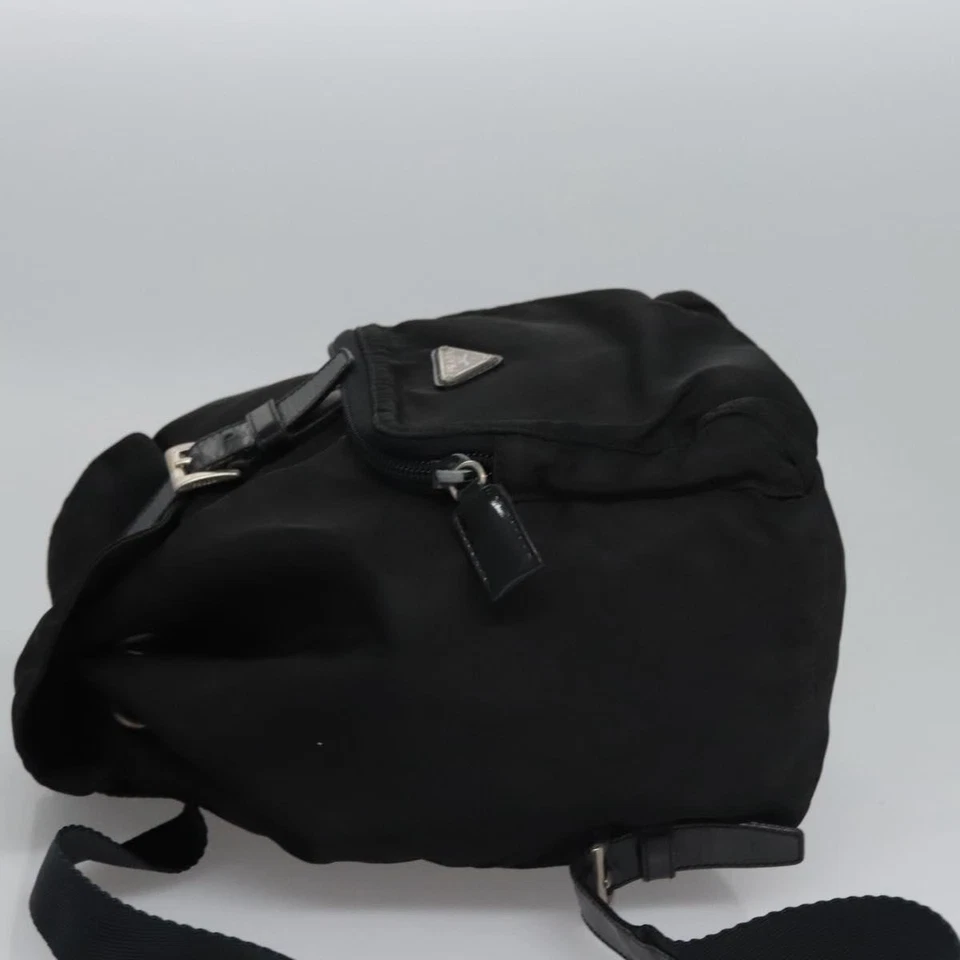 Mochila PRADA Nylon Negra Plata Auténtica bs23360 Foto 4 de 4