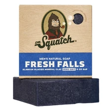 Dr. Squatch Men's Bar Soap Fresh Falls 5oz, Natural Soap, Crisp Forest Scent