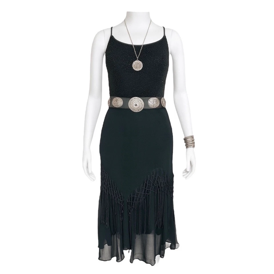 Falda Lola P Whimsigoth S Negra Crochet Flecos Boho Fairycore Pull On Foto 2 de 4