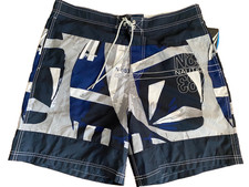 Nautica Navy Boat Print Swim Trunks Size XL NWT