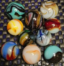 .75"-.59" JABO/D.A.S./SMS MARBLES LOT  GLASS COLLECTOR TOYS MINT/NM