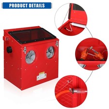 30 Gal Sandblaster Bench Top Cabinet Air Sand Blaster Sand Blast With Spray Gun