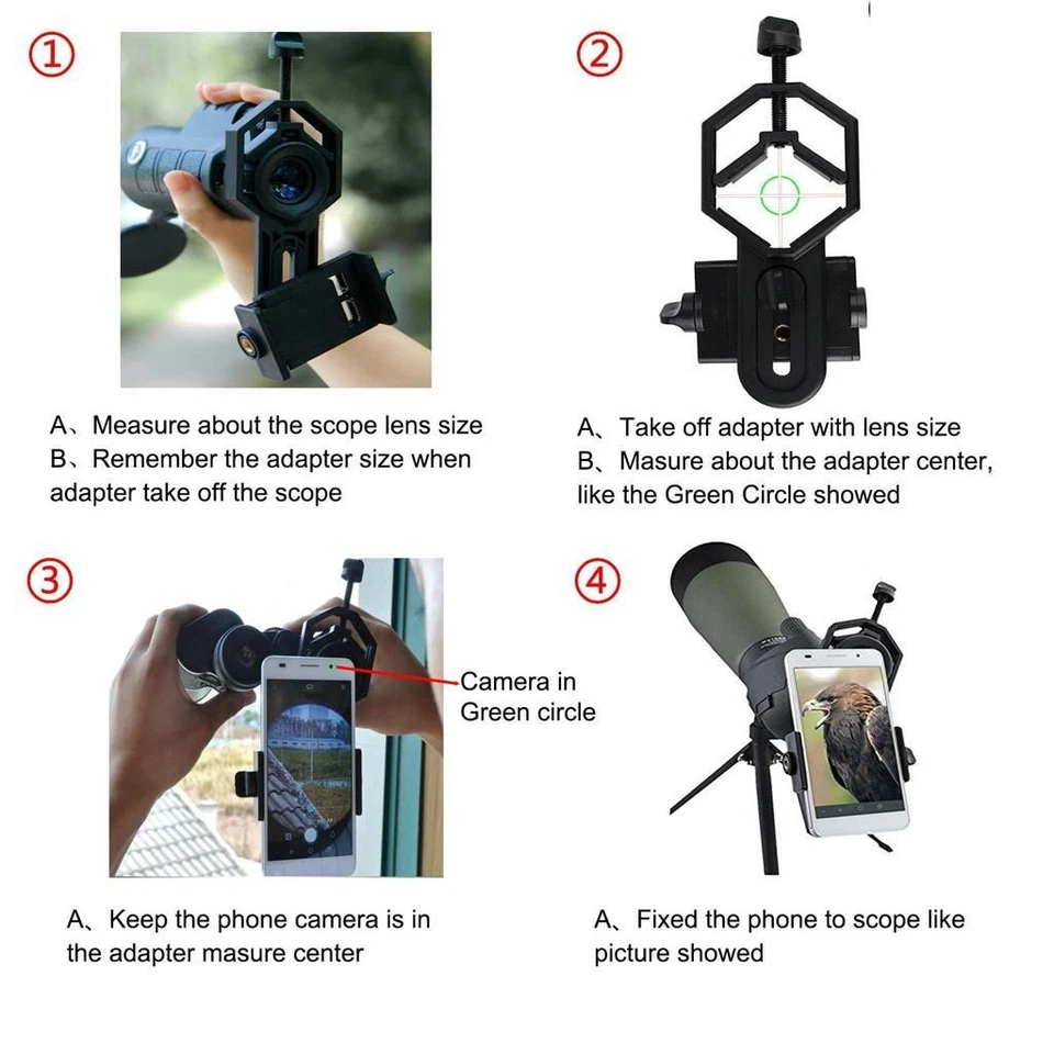 Universal Smart Cell Phone Holder Binoculars Microscope Camera Adapter Mount - Image 2 of 4