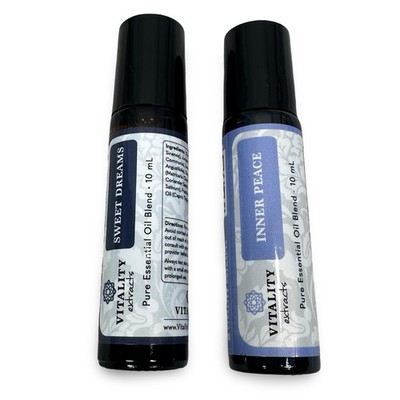 Vitality Extracts Essential Oil Roll On Blend Set Sweet Dreams Inner Peace 10ml