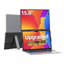 15.6" Dual Laptop Screen Extender - Ultra Thin Stacked Foldable Portable Monitor