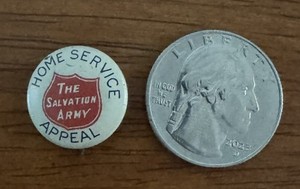 Vintage Salvation Army Home Service Appeal Red Shield Pinback Button WWI Era