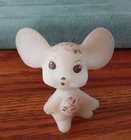 Vintage Fenton White Mouse Figurine Handpainted Signed