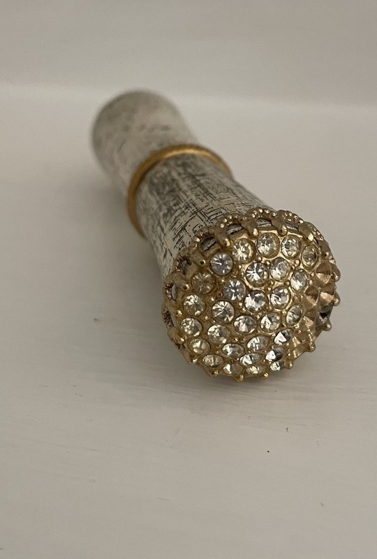 Vintage Lipstick Holder Revlon 587 Rhinestones Case Designed Vanity Tube 