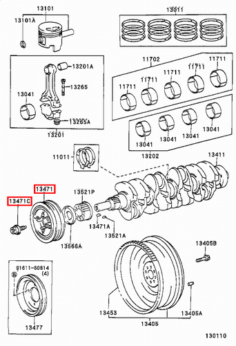 Genuine Hilux LN110 LN109 LN108 2L 3L Harmonic Damper Balancer Pulley w Bolt - Picture 6 of 20