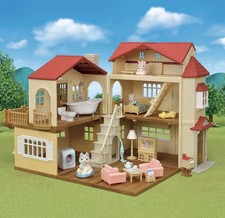 Image of Sylvanian Families Red Roof Country Home with Secret Attic Playroom Xmas Gift