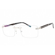 Charriol Men's Eyeglasses Shiny Silver/Grey Horn Metal Rimless Frame PC75118 C02