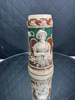 Antique Matthias Grimscheid Stein # 1050 Mein Lieb Ist eine Alpnerin Woman Heart