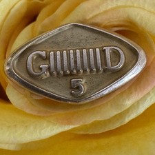 General Dynamics Service Pin 1/10 10k Gold Filled Screw Back Pin 5 Years Vintage