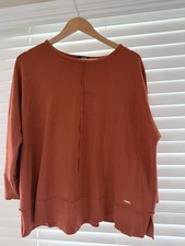 Jones New York Signature XL Orange Crew Neck Sweatshirt 3/4 Sleeve Relaxed