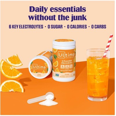 Orange Electrolyte Powder - 6 Minerals - 90 Servings