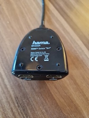 Hama Switch, Modell 00122224,  HDMI-Umschalter 2X1, 6,5 x 5,6 x 2 cm, schwarz