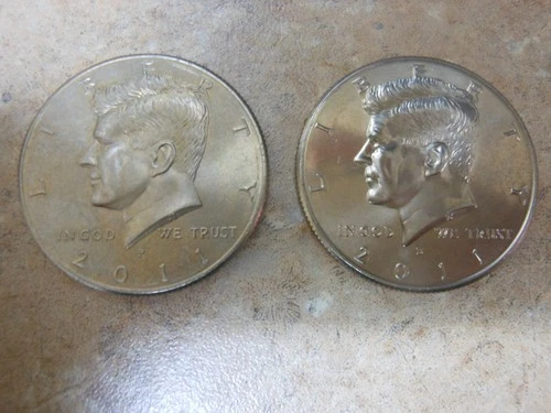 2011 P D - J. F. KENNEDY 50C COINS -From Rolls - BU - FREE SHIPPING - (B7)