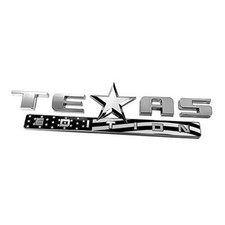 1 Count Silver Black American Flag 3D Texas Edition Emblem Universal Decal for