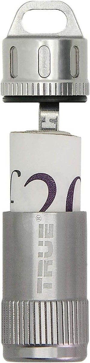 TRUE UTILITY CASHSTASH+ WATERPROOF KEYRING EMERGENCY NOTE MONEY PILL CASH  STASH