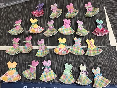 22 Handmade Handcrafted Origami Party Dress Gown Pins