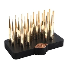 GRACE USA 20 PIECE  PRECISION BRASS PUNCH SET W/ BENCH BLOCK – MADE IN USA