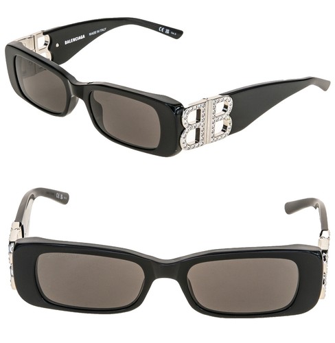 BALENCIAGA BB0360S 001 Sunglasses Black Frame Gray Lenses 