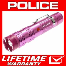 POLICE Stun Gun M12 700BV Metal Rechargeable LED Flashlight Pink