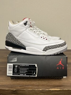 Air Jordan 3 Retro 2011 Mens Size 9.5 US Retro White Cement 136064-105 - image 1 of 4