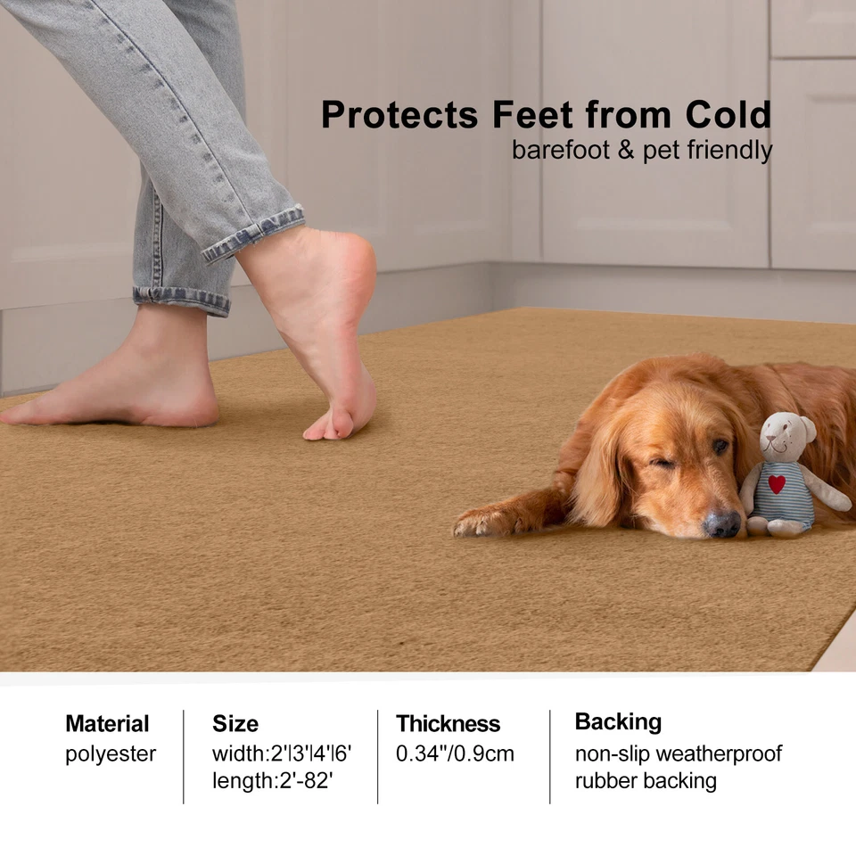 Runner Rug 2 x 8, 2 x 10 ft Hallway Non Slip Rubber Back Rugs for Kitchen Indoor - Image 4 of 4