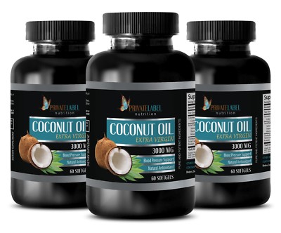 EXTRA VIRGIN Coconut Oil 3000mg - burning fat slimming capsule - 3 Bottles