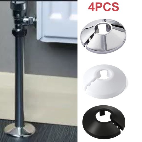 4pc 15mm Chrome Colour Silver Electroplate Radiator Pipe Collars Cover