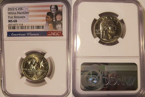 2022 S Wilma Mankiller 25c NGC MS 68 American Women Quarter FIRST RELEASES