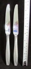 2 ONEIDA CAMLYNN CLEO FROSTED Stainless Steel DINNER KNIVES