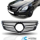 Front Grille For 2010-2013 Mercedes W212 E-Class E300 E350 Diamond Black Trim