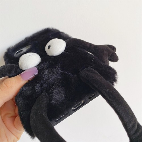 Linda funda de teléfono de piel divertida de felpa de invierno para iPhone 14 Plus 13 Pro Max 12 11 - Imagen 12 de 15