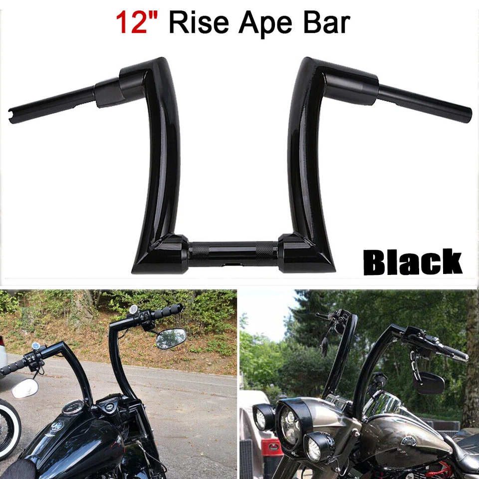 12'' Rise Ape Hanger DNA MONSTER Fat Bars 2" Handlebar For Harley Sportster Foto 2 de 4