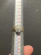 10K Solid Yellow Gold Diamond White Flower Style Ring Size 6 3.81 Grams 