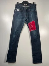 Vtg Naked & Famous Mens Denim Jeans Patchwork Paisley Slim Dark Wash Sz 15.5x32