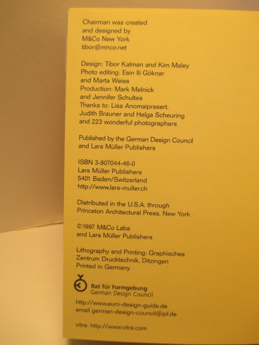 art / design CHAIRMAN ROLF FEHLBAUM by Tibor Kalman 1997 Lars