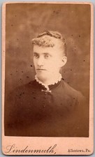 ANTIQUE CDV CIRCA 1880S LINDENMUTH LADY IN DRESS ALLENTOWN PENNSYLVANIA