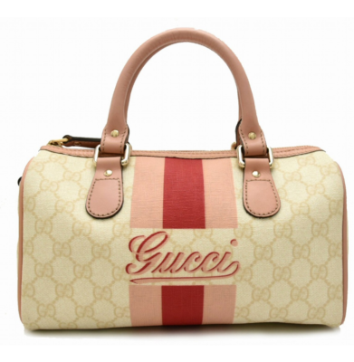 GUCCI Joyline GG Plus Pink Handbag Mini Boston Bag Used Unisex