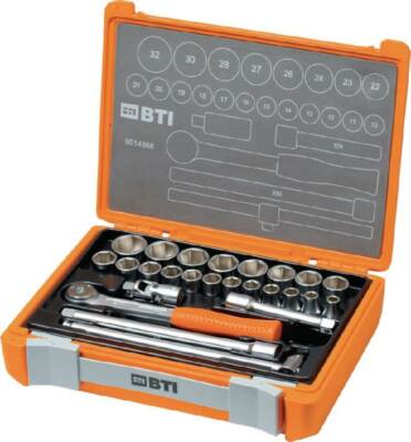 BTI Steckschlüssel-Satz, 25-teilig 1/2 , mit innovativer Flanken-Geometrie ''Neu''