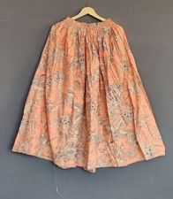 Indian 100 Cotton Peach Floral Skirt Women's Clothing Long Skirt Beach Skirt US