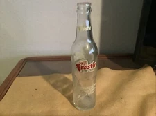 Vintage Frostie Root Beer Soda ACL Clear Glass Bottle 10 oz