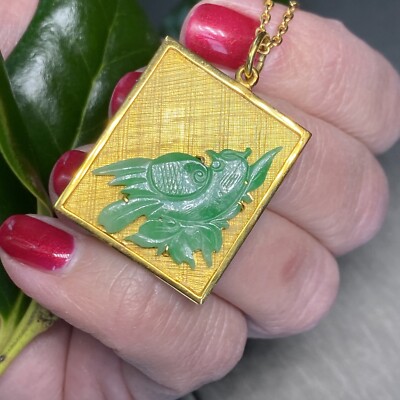 Certified Hand Carved Green Yellow Natural Myanmar Burma Grade A Jade