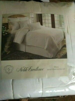 NOBLE EXCELLENCE Villa mini COMFORTER SETS TWIN NIP Cream/off white  COASTAL