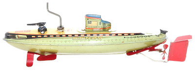 Rare Marusan 1950s S.N.N.25 Wind Up Tin Submarine Japan Vintage Fully Works 25cm