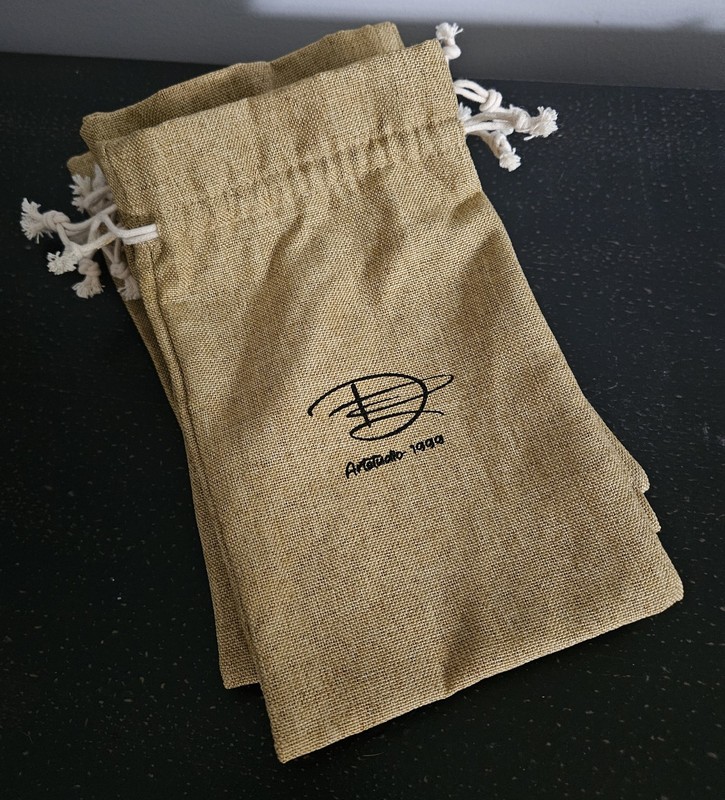 10 New Golden Tan  ArtStudio 1999  light burlap bag pouch for jewelry, beads