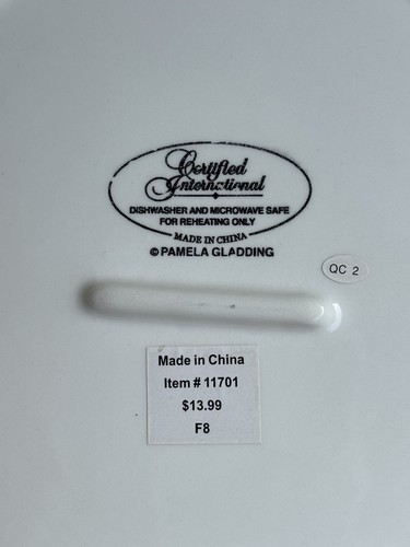 2 NEW tags Certified International Pamela Gladding Black Tapestry Dinner Plates - Picture 4 of 4